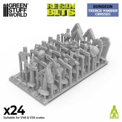 画像2: グリーンスタッフワールド[GSWD-12722]Trench Wooden Crosses 1:48-1:35