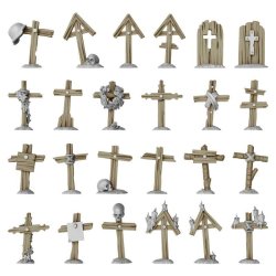 画像4: グリーンスタッフワールド[GSWD-12722]Trench Wooden Crosses 1:48-1:35