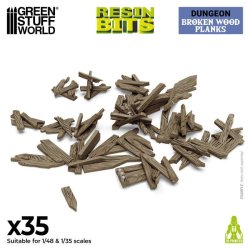 画像1: グリーンスタッフワールド[GSWD-12724]Broken Wood Planks 1:48-1:35