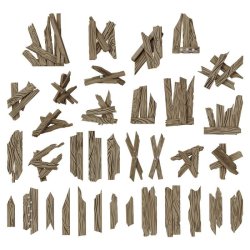 画像4: グリーンスタッフワールド[GSWD-12724]Broken Wood Planks 1:48-1:35
