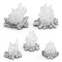 グリーンスタッフワールド[GSWD-12725]3D Printed - Dungeons & Fantasy - Campfires for 3mm LED