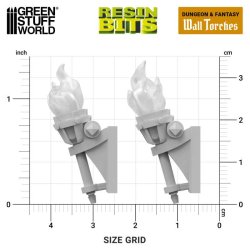 画像4: グリーンスタッフワールド[GSWD-12726]3mm LED用ウォールトーチ 1:48-1-35