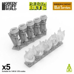 画像5: グリーンスタッフワールド[GSWD-12726]3mm LED用ウォールトーチ 1:48-1-35