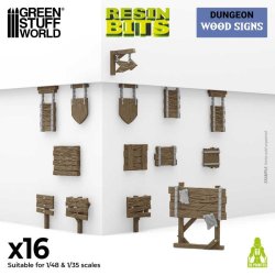 画像1: グリーンスタッフワールド[GSWD-12729]Wood Signs 1:48-1:35