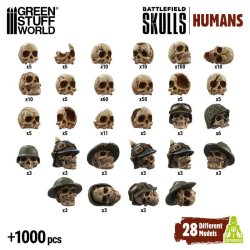画像2: グリーンスタッフワールド[GSWD-12743]1000x Battlefield Resin Skulls 1:48-1:35