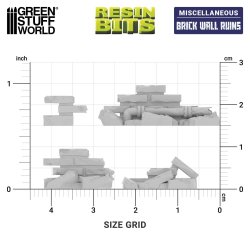 画像3: グリーンスタッフワールド[GSWD-12747]崩れたレンガ壁　1/48