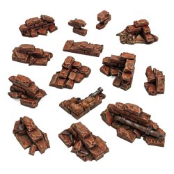 画像4: グリーンスタッフワールド[GSWD-12747]崩れたレンガ壁　1/48