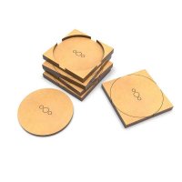 グリーンスタッフワールド[GSWD-12765]Adaptador Peana DM Redondo a Cuadrado / Base adaptors Round to Square 50mm (Pack x5)