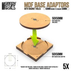 画像2: グリーンスタッフワールド[GSWD-12765]MDFベースアダプター 丸型から正方形 50mm