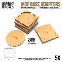 画像3: グリーンスタッフワールド[GSWD-12765]MDFベースアダプター 丸型から正方形 50mm