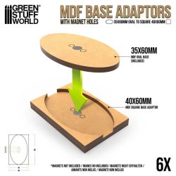 画像2: グリーンスタッフワールド[GSWD-12766]MDFベースアダプター - 楕円形35x60mmから長方形40x60mm