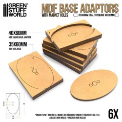 画像3: グリーンスタッフワールド[GSWD-12766]MDFベースアダプター - 楕円形35x60mmから長方形40x60mm