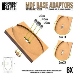 画像4: グリーンスタッフワールド[GSWD-12766]MDFベースアダプター - 楕円形35x60mmから長方形40x60mm