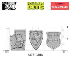 画像3: グリーンスタッフワールド[GSWD-12789]3Dプリントセット - 旧世界の中世の盾