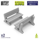 グリーンスタッフワールド[GSWD-12869]3Dプリントセット - 公園のベンチ1:48