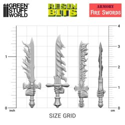 画像3: グリーンスタッフワールド[GSWD-12888]3Dプリントセット - 火の剣1:48