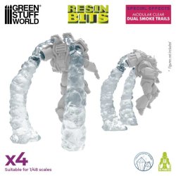 画像1: グリーンスタッフワールド[GSWD-12915]3Dプリントセット - モジュラークリアデュアルスモークトレイル4個入り