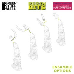 画像2: グリーンスタッフワールド[GSWD-12915]3Dプリントセット - モジュラークリアデュアルスモークトレイル4個入り