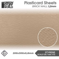 画像1: グリーンスタッフワールド[GSWD-5057]プラスチックシート - レンガの壁 1.2mmテクスチャーシート
