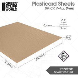 画像2: グリーンスタッフワールド[GSWD-5060]プラスチック シート- レンガの壁 3mmテクスチャーシート