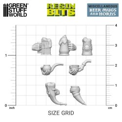 画像3: グリーンスタッフワールド[GSWD-12970]3Dプリントセット - ビールジョッキとホーン