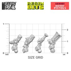 画像2: グリーンスタッフワールド[GSWD-12972]3Dプリントセット - ドワーフ・ピストルズ 1:48