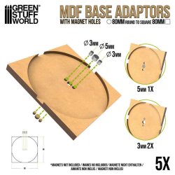 画像2: グリーンスタッフワールド[GSWD-13109]MDFベースアダプター - 丸型80mmから正方形