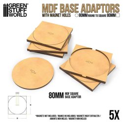 画像4: グリーンスタッフワールド[GSWD-13109]MDFベースアダプター - 丸型80mmから正方形