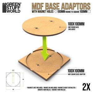 画像1: グリーンスタッフワールド[GSWD-13110]MDF Base adapter - Round 100mm to Square (1)
