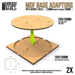 画像1: グリーンスタッフワールド[GSWD-13111]MDF Base adapter - Round 130mm to Square (1)