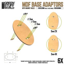 画像3: グリーンスタッフワールド[GSWD-13113]MDFベースアダプター - 楕円形90x52mmから長方形100x60mm