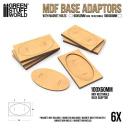 画像4: グリーンスタッフワールド[GSWD-13113]MDFベースアダプター - 楕円形90x52mmから長方形100x60mm