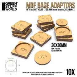 画像2: グリーンスタッフワールド[GSWD-13139]MDFベースアダプター - 丸型28.5mmから正方形30x30mm