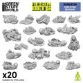 グリーンスタッフワールド[GSWD-13174]3Dプリントセット - スケルトンの残骸 1:48