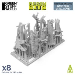 画像2: グリーンスタッフワールド[GSWD-13206]3Dプリントセット - 工業用金属ビーム 1:48-1:35