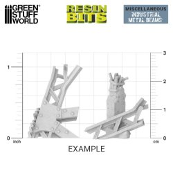 画像3: グリーンスタッフワールド[GSWD-13206]3Dプリントセット - 工業用金属ビーム 1:48-1:35