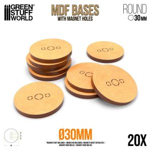 画像1: グリーンスタッフワールド[GSWD-13240]MDF Bases - Round 30 mm (1)