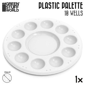 画像1: グリーンスタッフワールド[GSWD-5389]プラスチックラウンドミキシングパレット (1)