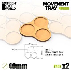 画像2: グリーンスタッフワールド[GSWD-5429]MDF ムーブメント トレイ 40mm x3 - スカーミッシュ