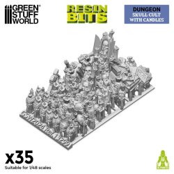 画像2: グリーンスタッフワールド[GSWD-13299]3Dプリントセット - キャンドルとドクロカルト1:48