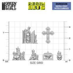 画像3: グリーンスタッフワールド[GSWD-13299]3Dプリントセット - キャンドルとドクロカルト1:48