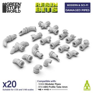 画像1: グリーンスタッフワールド[GSWD-13303]Damaged Pipes 1:48-1:35 (1)