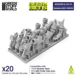 画像2: グリーンスタッフワールド[GSWD-13303]3Dプリントセット - 損傷したパイプ 1:48-1:35