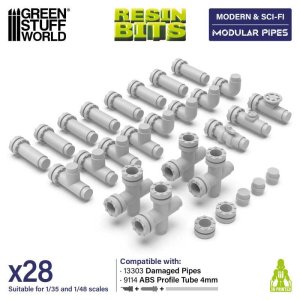 画像1: グリーンスタッフワールド[GSWD-13304]Modular pipes 1:48-1:35 (1)
