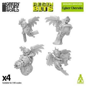 画像1: グリーンスタッフワールド[GSWD-13499]Cherubs 40k - Cyber Cherubs Servitors (1)