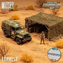 画像2: グリーンスタッフワールド[GSWD-13512]ミニチュアカモフラージュネット　カーキ1:48
