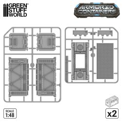 画像5: グリーンスタッフワールド[GSWD-13585]Plastic Sci-fi armored container (Pack x2)