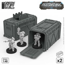 画像4: グリーンスタッフワールド[GSWD-13585]Plastic Sci-fi armored container (Pack x2)