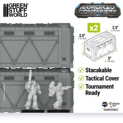 画像2: グリーンスタッフワールド[GSWD-13585]Plastic Sci-fi armored container (Pack x2)