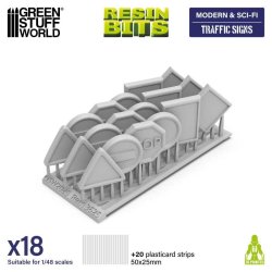 画像2: グリーンスタッフワールド[GSWD-13625]3Dプリントセット - 道路標識 1:48
